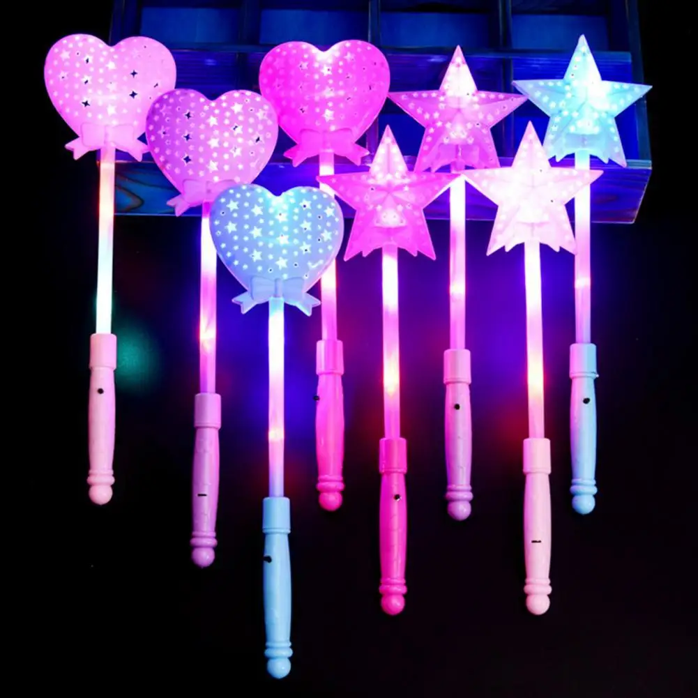 Hollow Heart Shape Five-pointed Star Design Flashing Fairy Wand Magic Stick Toy Electronic Stick New Year Party Props Kid Toy
Hollow Heart Shape Five-pointed Star Design Flashing Fairy Wand Magic Stick Toy Electronic Stick New Year Party Props Kid Toy