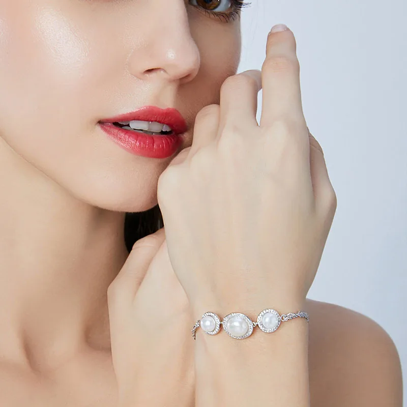 Jellystory Charm S925 Sterling Silver Pearl Bracelet with AAA Zircon Gemstones for Women Fine Jewelry Ornaments Friendship Gifts
Jellystory Charm S925 Sterling Silver Pearl Bracelet with AAA Zircon Gemstones for Women Fine Jewelry Ornaments Friendship Gifts