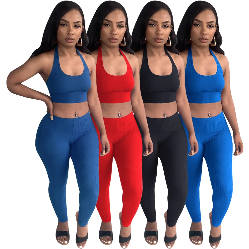 Sexy Yoga Wear Halter Bandage Crop Top Two Piece Pants Set Solid Color Legging Active Wear Jogging Suit
Sexy Yoga Wear Halter Bandage Crop Top Two Piece Pants Set Solid Color Legging Active Wear Jogging Suit