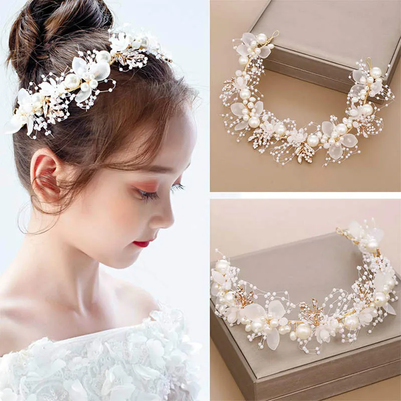 New Bridal Flower Faux Pearl Crystal Hand-woven Golden Leaves Wedding Headband Hair Band Children's Hair Accessories
New Bridal Flower Faux Pearl Crystal Hand-woven Golden Leaves Wedding Headband Hair Band Children's Hair Accessories