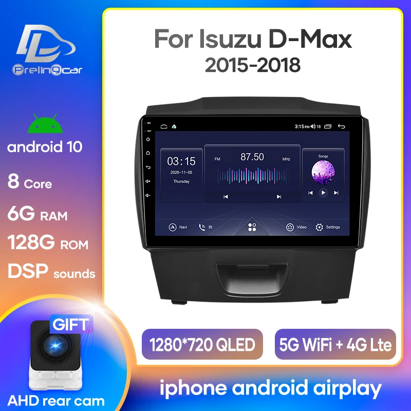 Prelingcar Android 10 для chevrolet colorado isuzu D MAX MUX Автомобиль Радио Мультимедийный видеоплеер GPS