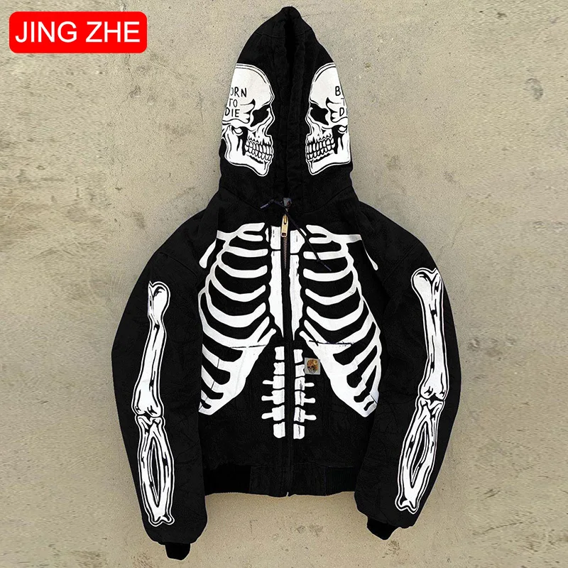 JING ZHE Men's Hoodies Skull Painted Oversized Sweatshirts Jacket Streetwear Hip Hop Zipper Graffiti Tops for Men Y2k Cardigan
JING ZHE Men's Hoodies Skull Painted Oversized Sweatshirts Jacket Streetwear Hip Hop Zipper Graffiti Tops for Men Y2k Cardigan