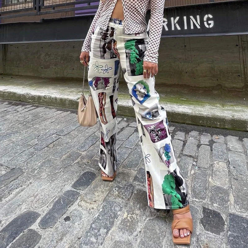 2021 Vintage Print Wide Leg Pants Women Long Casual Autumn Winter Y2k High Waist Loose Fashion Trousers
2021 Vintage Print Wide Leg Pants Women Long Casual Autumn Winter Y2k High Waist Loose Fashion Trousers
