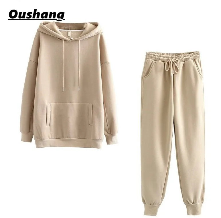 Thick fleece 100% cotton suit 2020 Autumn Winter Women 2 pieces sets Casual hoodies sweatshirt and pants suits Warm Outwear
Thick fleece 100% cotton suit 2020 Autumn Winter Women 2 pieces sets Casual hoodies sweatshirt and pants suits Warm Outwear
