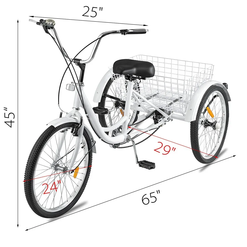 IN STOCK Adult Tricycle 1/7 Speed 3-Wheel For Shopping W/ Installation Tools Women Man Shopping For Groceries Loading Bicycle
IN STOCK Adult Tricycle 1/7 Speed 3-Wheel For Shopping W/ Installation Tools Women Man Shopping For Groceries Loading Bicycle