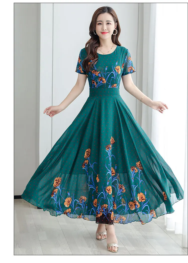 NIJIUDING Summer and Spring New Elegant Dress Female Round Neck Printing Long Banquet Dress Dress High Quality Chiffon Dress
NIJIUDING Summer and Spring New Elegant Dress Female Round Neck Printing Long Banquet Dress Dress High Quality Chiffon Dress