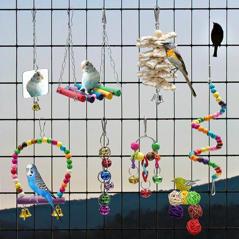 Hot 13 Pieces of Bird Parrot Toys Including 7 Hanging Bird Cage Toys Chew Toys and 6 Rattan Balls for Small Parrots
Hot 13 Pieces of Bird Parrot Toys Including 7 Hanging Bird Cage Toys Chew Toys and 6 Rattan Balls for Small Parrots