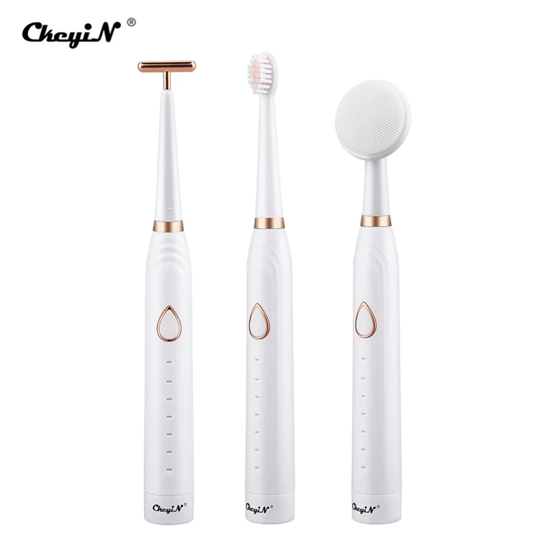 CkeyiN Ultrasonic Electric Toothbrush 3 in 1 Rechargeable Soft Toothbrush Cleaning Brush Face Lifting Beauty Bar Timer Brush
CkeyiN Ultrasonic Electric Toothbrush 3 in 1 Rechargeable Soft Toothbrush Cleaning Brush Face Lifting Beauty Bar Timer Brush