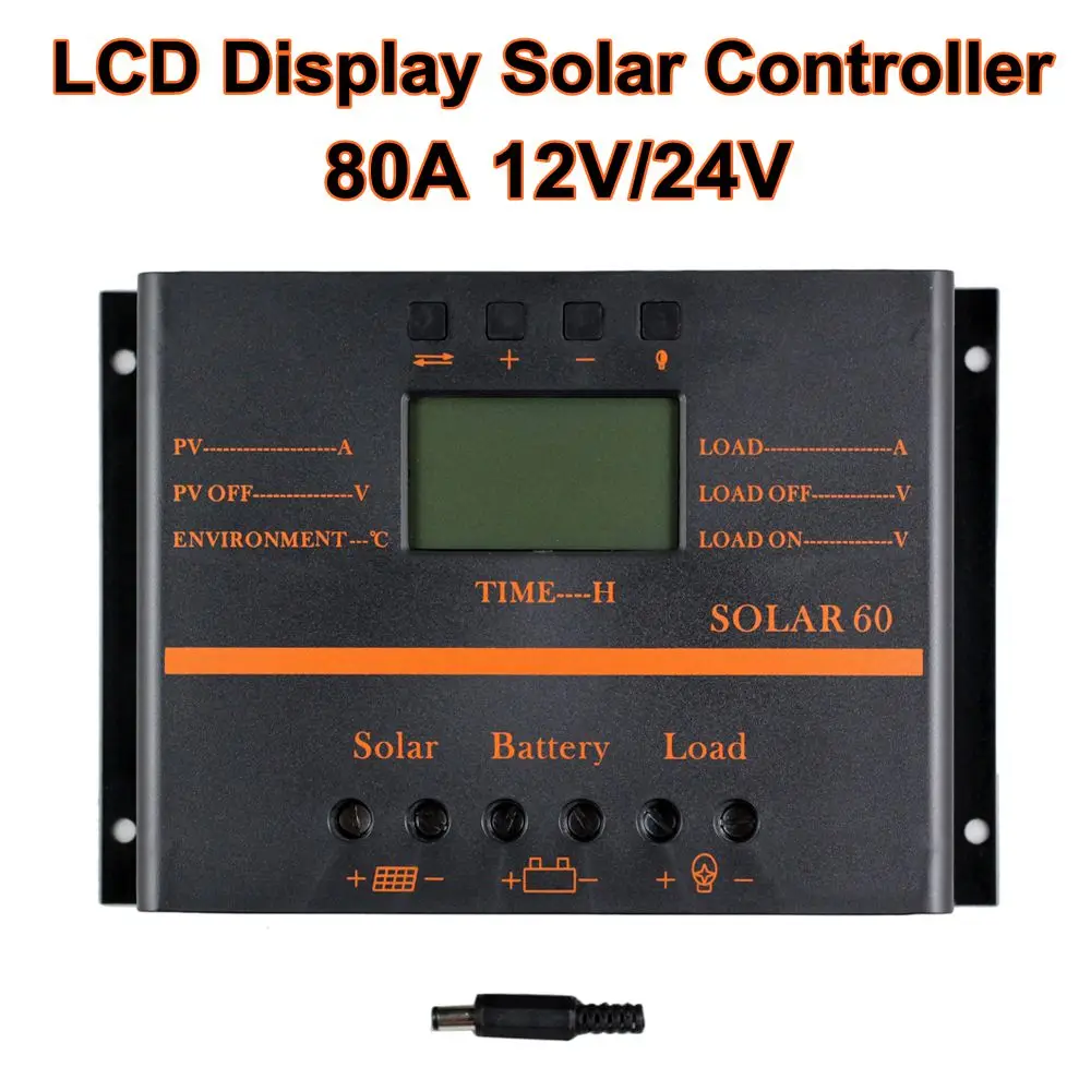 80A Solar Panel Controller PWM 80A Solar Controller 12V/24V High Efficiency LCD Display USB Solar Battery Charger Regulator
80A Solar Panel Controller PWM 80A Solar Controller 12V/24V High Efficiency LCD Display USB Solar Battery Charger Regulator