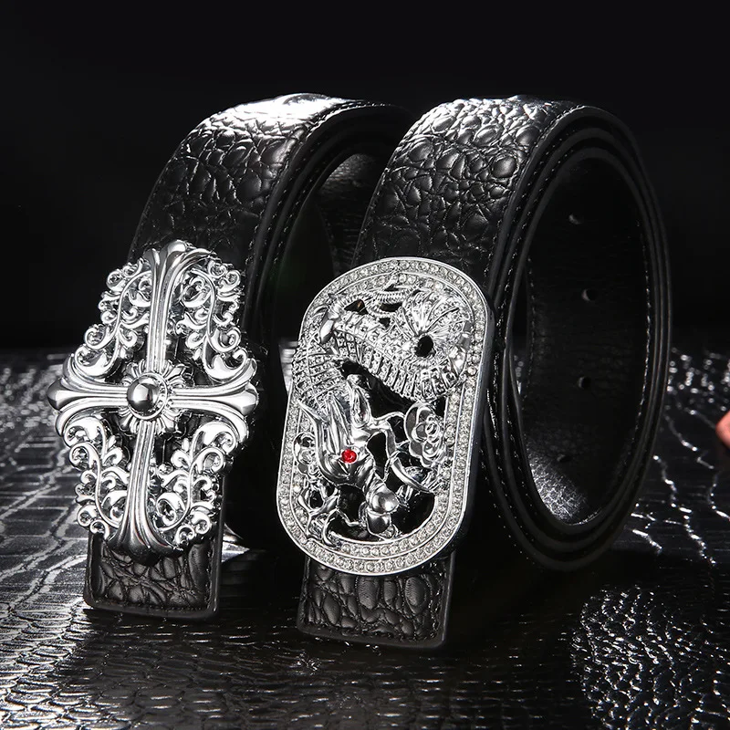 Men's Alloy Smooth Buckle Belt 2021 Embossed Crocodile Bone Animal Dragon Lion Buckle High Quality Leather Business Belt Cowboy
Men's Alloy Smooth Buckle Belt 2021 Embossed Crocodile Bone Animal Dragon Lion Buckle High Quality Leather Business Belt Cowboy