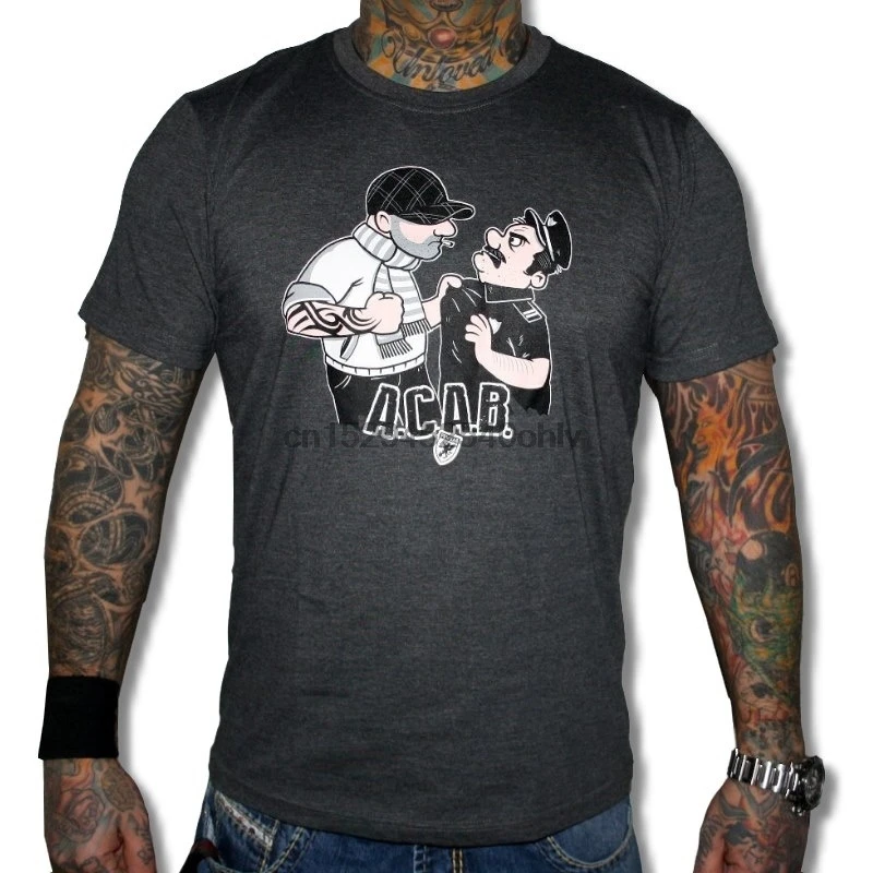 New Fashion Casual Men T Shirts Acab Printed Graphic Round Neck Cotton Tops Grey
New Fashion Casual Men T Shirts Acab Printed Graphic Round Neck Cotton Tops Grey