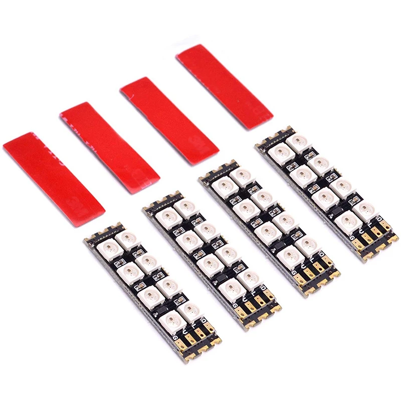 LED Lights 3.3-5.5V WS2812 Quadcopter Frame Arm Board with 8 Lamp Beads Strip Module for FPV Racing Drone(4PCS) | Электроника