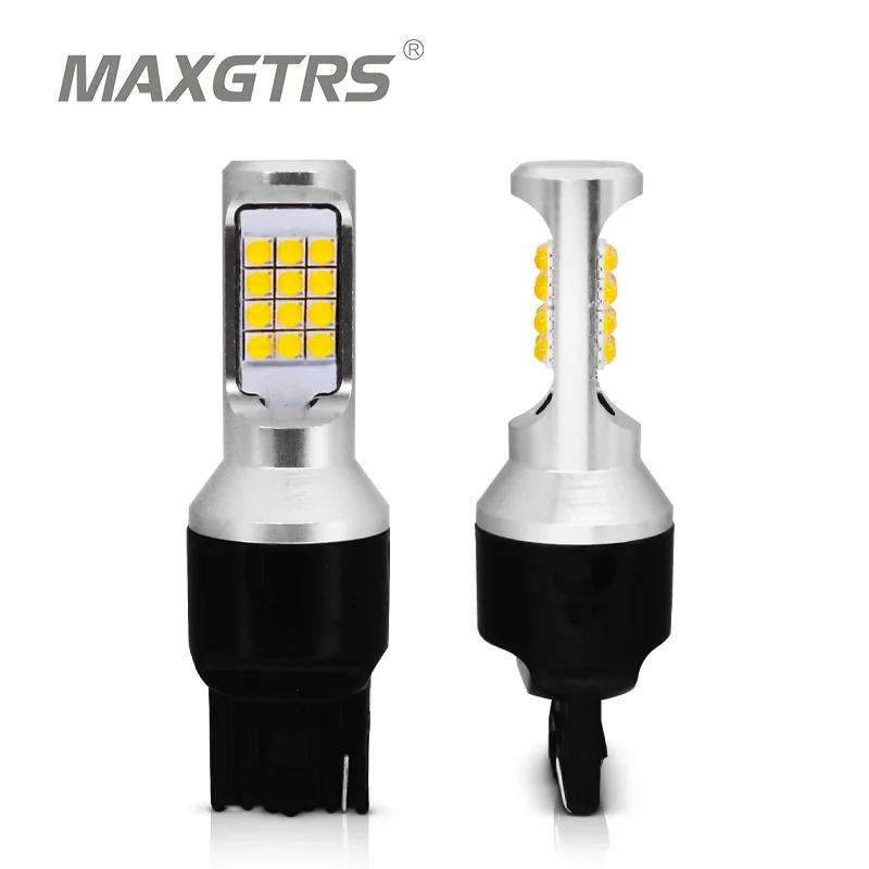 2 шт. Автомобильные светодиодные лампы T20 7440 W21W WY21W 24SMD 3535 5500K 12 В/24 В|Сигнальная