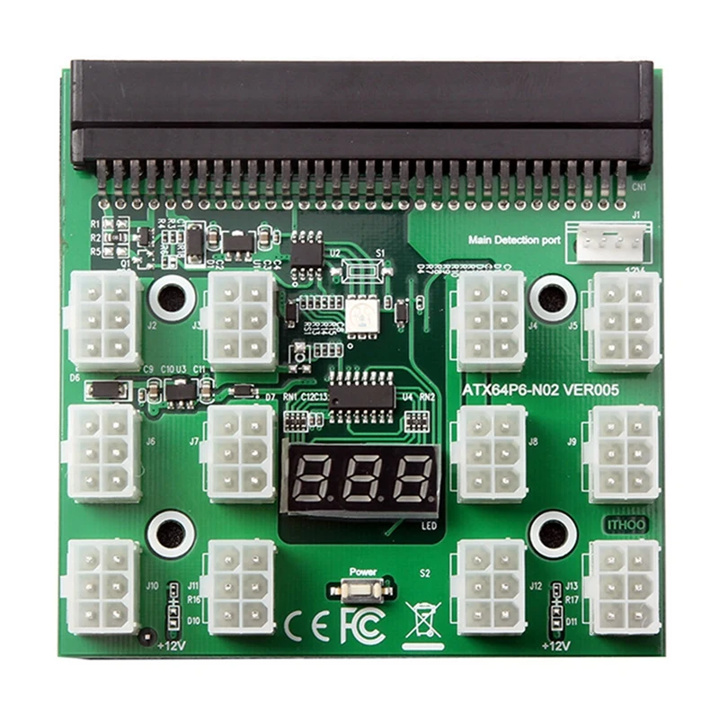 Breakout Board 12 Port 6Pin LED Display 12V Power Supply Server Adapter for HP 1200W 750W PSU GPU Miner Mining BTC ETH
Breakout Board 12 Port 6Pin LED Display 12V Power Supply Server Adapter for HP 1200W 750W PSU GPU Miner Mining BTC ETH