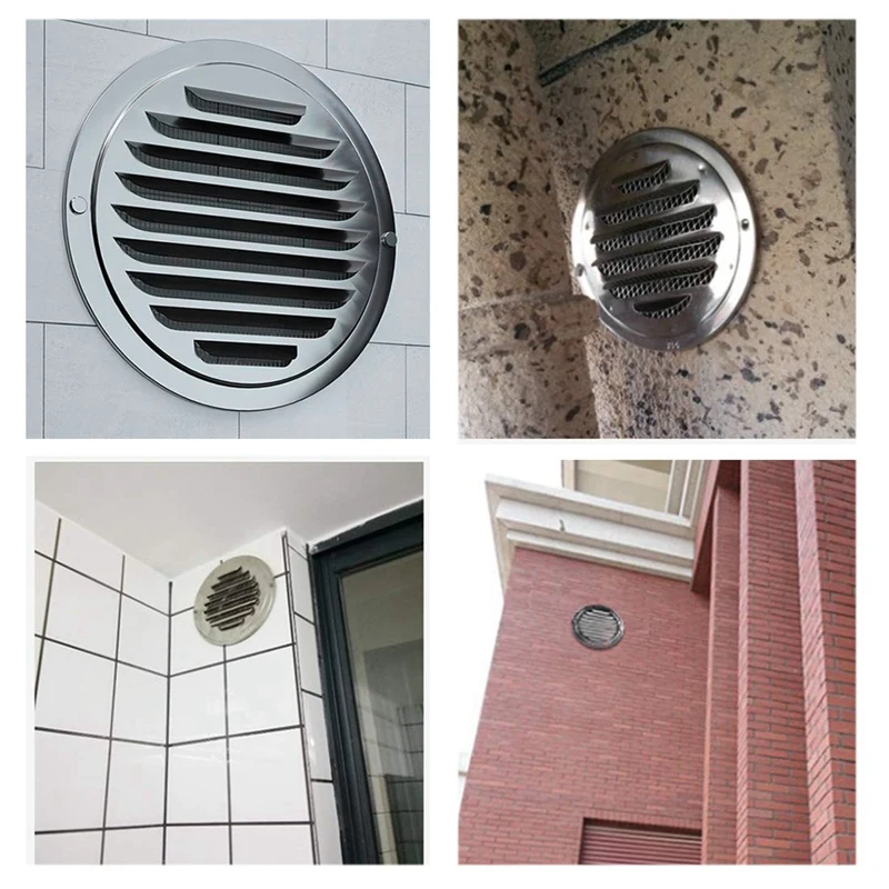 6 Inch Louvered Grille Cover Vent Hood Wall Air Vents with Built-In Fly Sn Mesh - 304 Stainless Steel Ventilation Outlet
6 Inch Louvered Grille Cover Vent Hood Wall Air Vents with Built-In Fly Sn Mesh - 304 Stainless Steel Ventilation Outlet