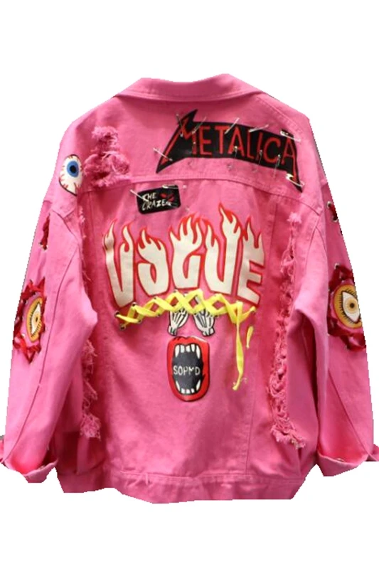 ou huo New Heavy Graffiti Letters Printed Lace-up Pin Hole Denim Jacket Students Wild Jacket Female Tide
ou huo New Heavy Graffiti Letters Printed Lace-up Pin Hole Denim Jacket Students Wild Jacket Female Tide