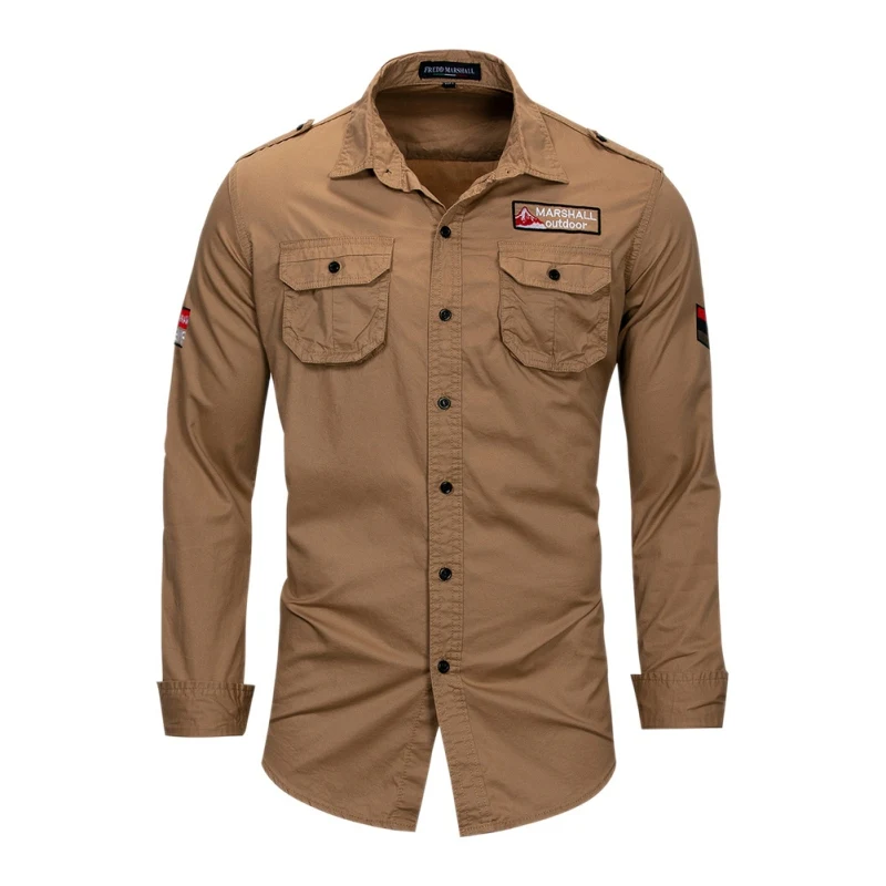 Men's Slim Fashion Shoulder Eplaulettes Long Sleeve Shirt Solid Color Casual Men's Wear Autumn
Men's Slim Fashion Shoulder Eplaulettes Long Sleeve Shirt Solid Color Casual Men's Wear Autumn