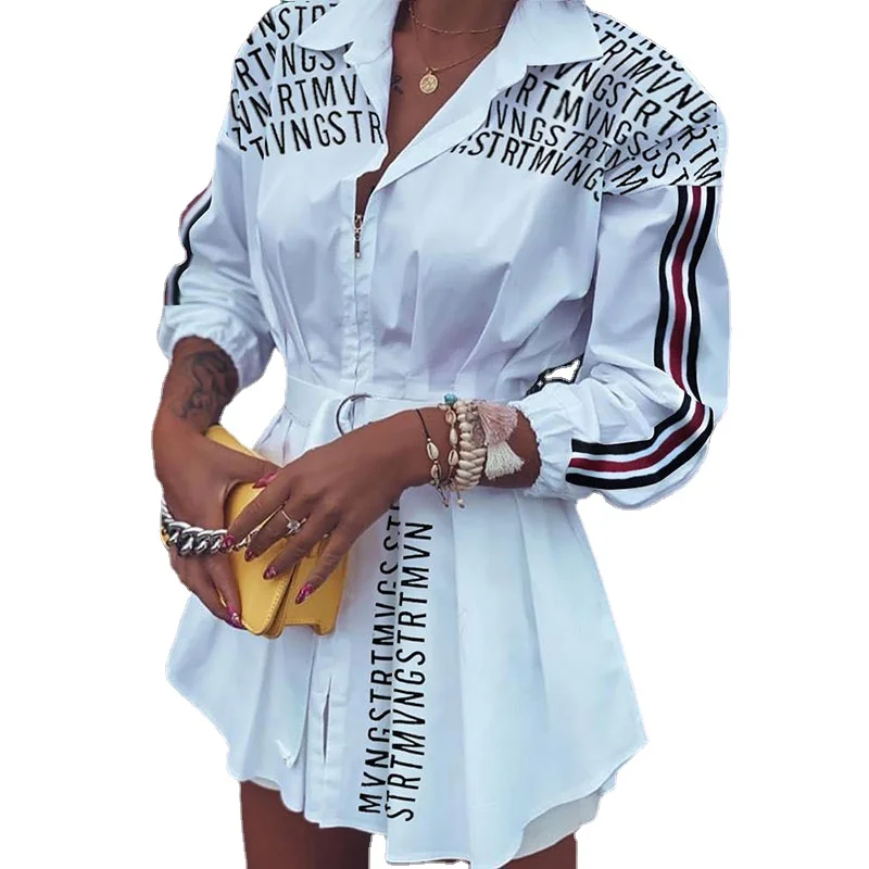 Women's print shirt spring and autumn sleeve long sleeve party Miini dress office lace lapel dress
Women's print shirt spring and autumn sleeve long sleeve party Miini dress office lace lapel dress