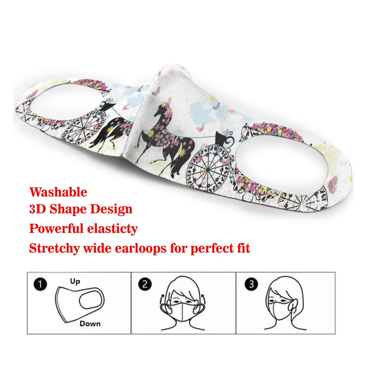 Vintage Floral Carriage Knight Carriage Washable elastic Earloop Face Breathing Mask Reusable Anti Dust Cotton Mouth For Adults
Vintage Floral Carriage Knight Carriage Washable elastic Earloop Face Breathing Mask Reusable Anti Dust Cotton Mouth For Adults