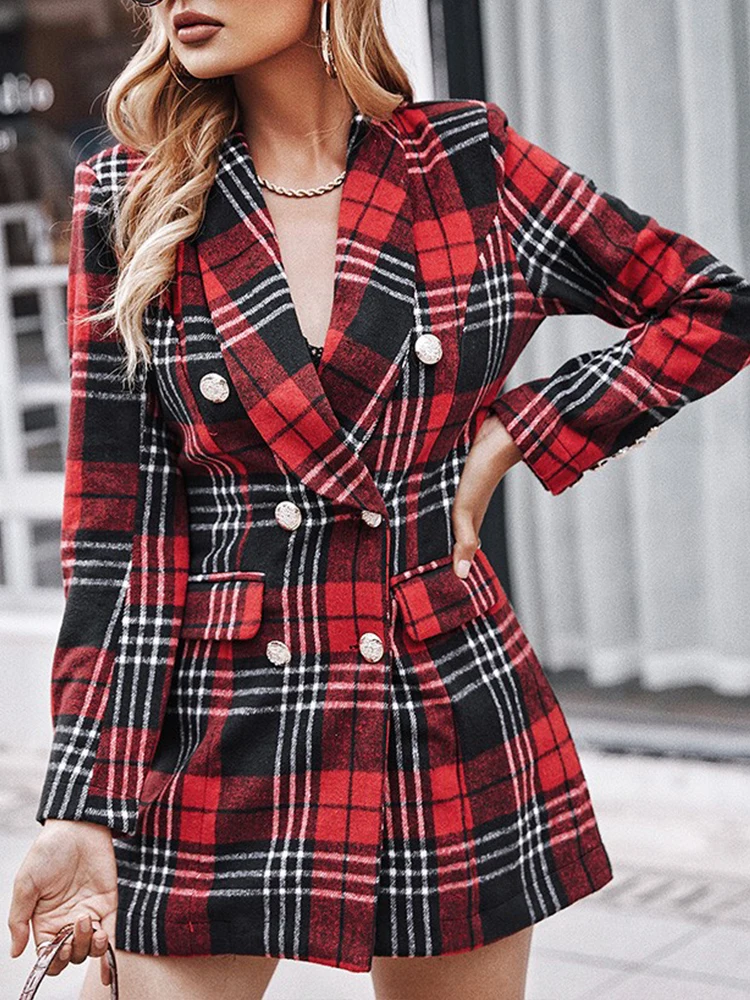 Shein Romwe Women's Jacket Coat 2021 Fall Winter Long Sleeve Plaid Pattern Colorblock Buttoned Longline Blazer Coat Veste Femme
Shein Romwe Women's Jacket Coat 2021 Fall Winter Long Sleeve Plaid Pattern Colorblock Buttoned Longline Blazer Coat Veste Femme