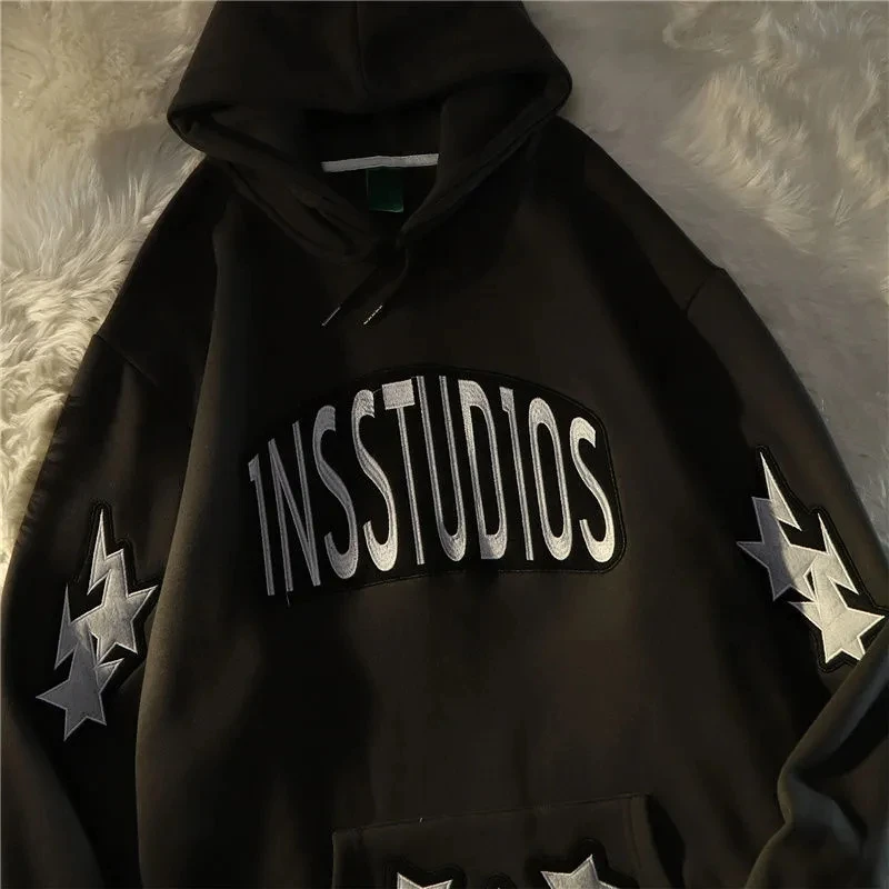 Street Harajuku plus velvet thick warm loose fried street long-sleeved hooded sweater Korean jacket oversize embroidered version
Street Harajuku plus velvet thick warm loose fried street long-sleeved hooded sweater Korean jacket oversize embroidered version