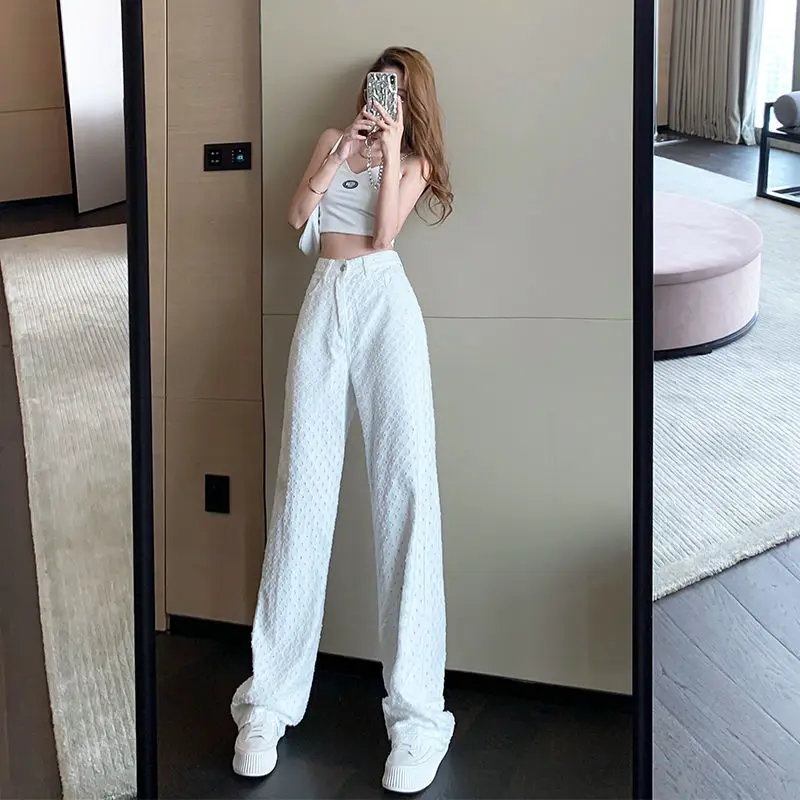 20Autumn and summer fashion milky white jacquard denim wide-leg pants loose straight leg casual drape mopping trousers tide 2021
20Autumn and summer fashion milky white jacquard denim wide-leg pants loose straight leg casual drape mopping trousers tide 2021