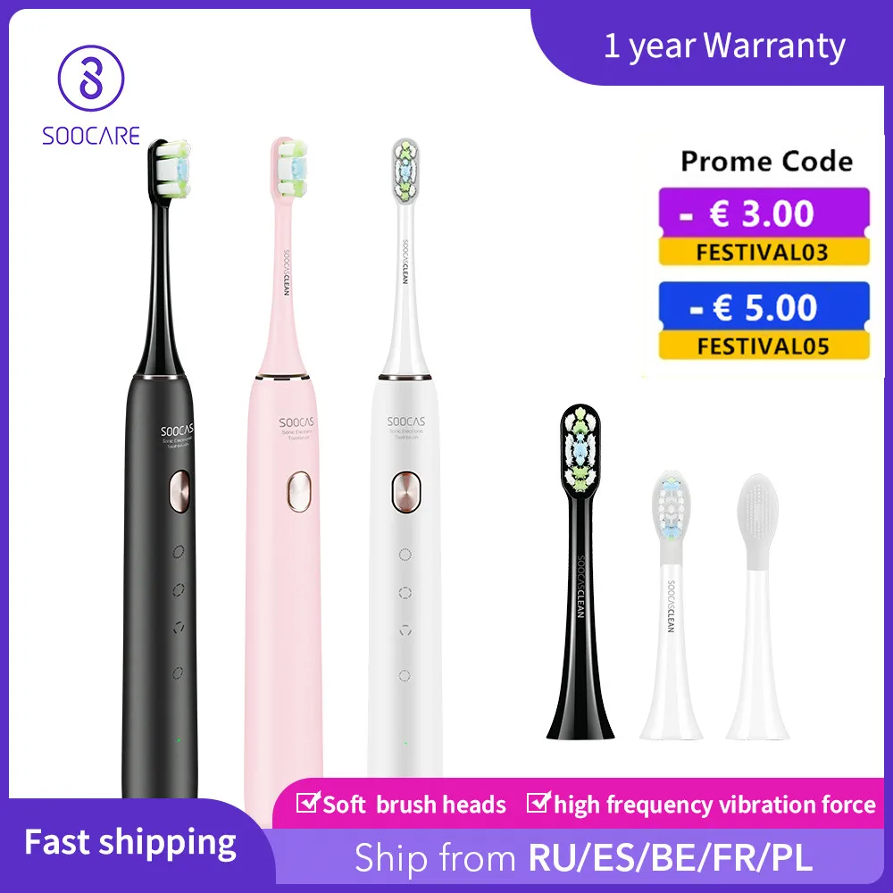 

SOOCAS Electric Toothbrush X3U-S Sonic Tooth Brush For Xiaomi Ultrasonic Automatic Upgraded Fast Chargeable Adult Waterproof