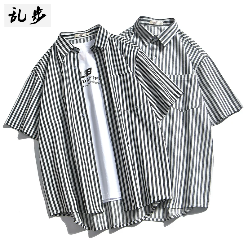 Fashion Casual Shirt Korean Men Striped Short Sleeve Lapel Breathable Chic Blouse Camisa Masculina Brand Shirts Men S-4XL 2020
Fashion Casual Shirt Korean Men Striped Short Sleeve Lapel Breathable Chic Blouse Camisa Masculina Brand Shirts Men S-4XL 2020