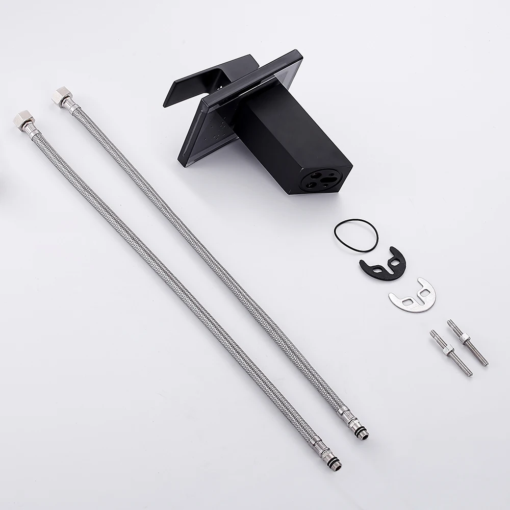 Glass Waterfall Basin Faucet for Bathroom The Black Deck Mount Square Vanity Sink Mixer Tap Bathroom Faucet Single Handle
Glass Waterfall Basin Faucet for Bathroom The Black Deck Mount Square Vanity Sink Mixer Tap Bathroom Faucet Single Handle
