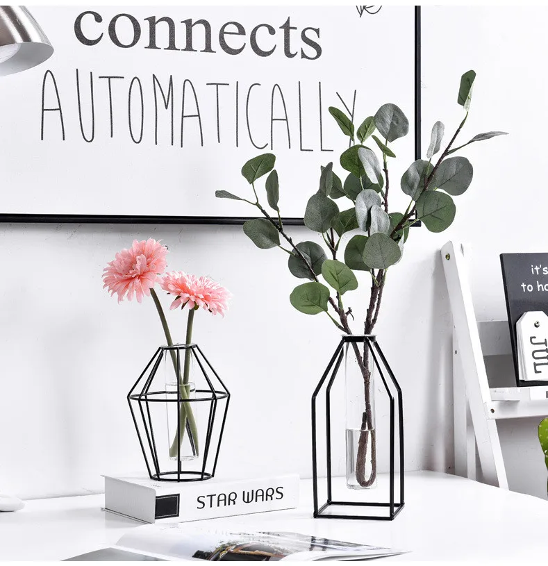 Nordic Iron Vases for Geometric Glass Plants Shelving Retro Iron Line Flower Vase Metal Plant Holder Modern Solid Home Decor
Nordic Iron Vases for Geometric Glass Plants Shelving Retro Iron Line Flower Vase Metal Plant Holder Modern Solid Home Decor