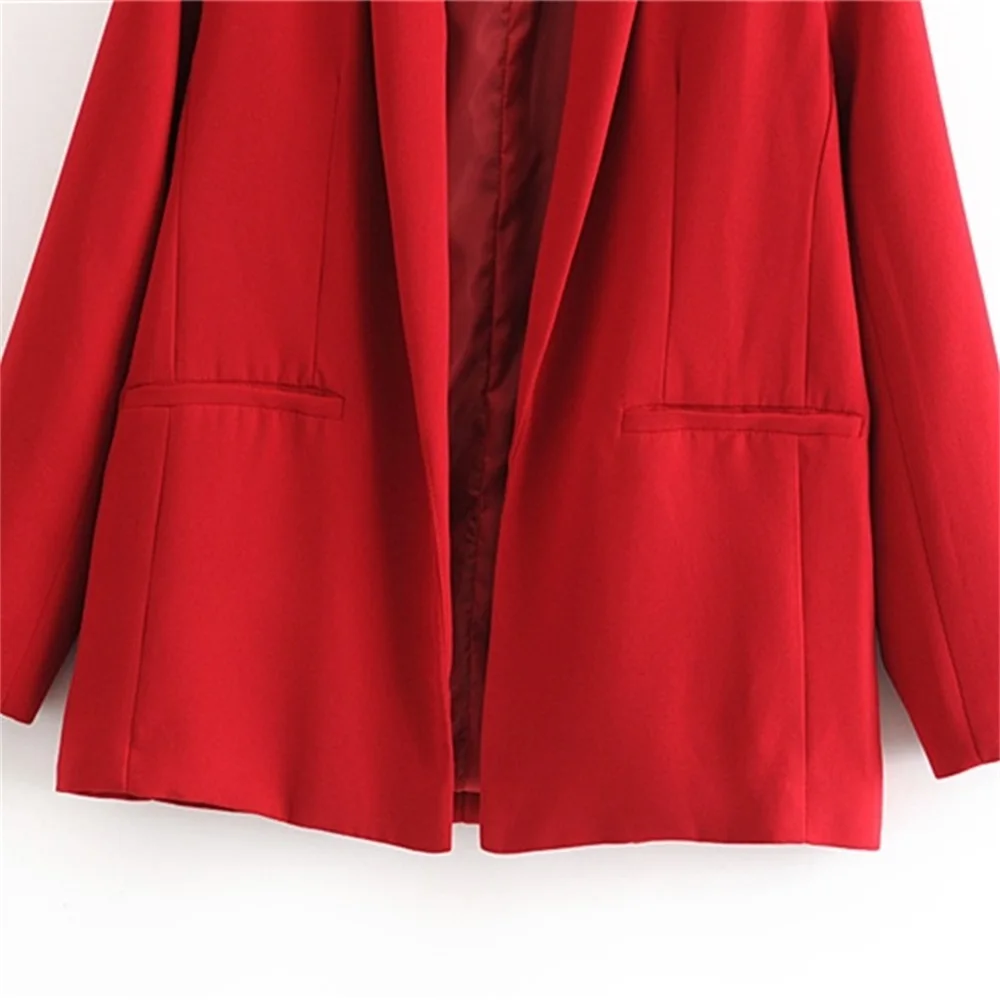 2020 spring women's new lapel seven-point sleeves fashion wild closing waist was thin solid color buttonless suit
2020 spring women's new lapel seven-point sleeves fashion wild closing waist was thin solid color buttonless suit