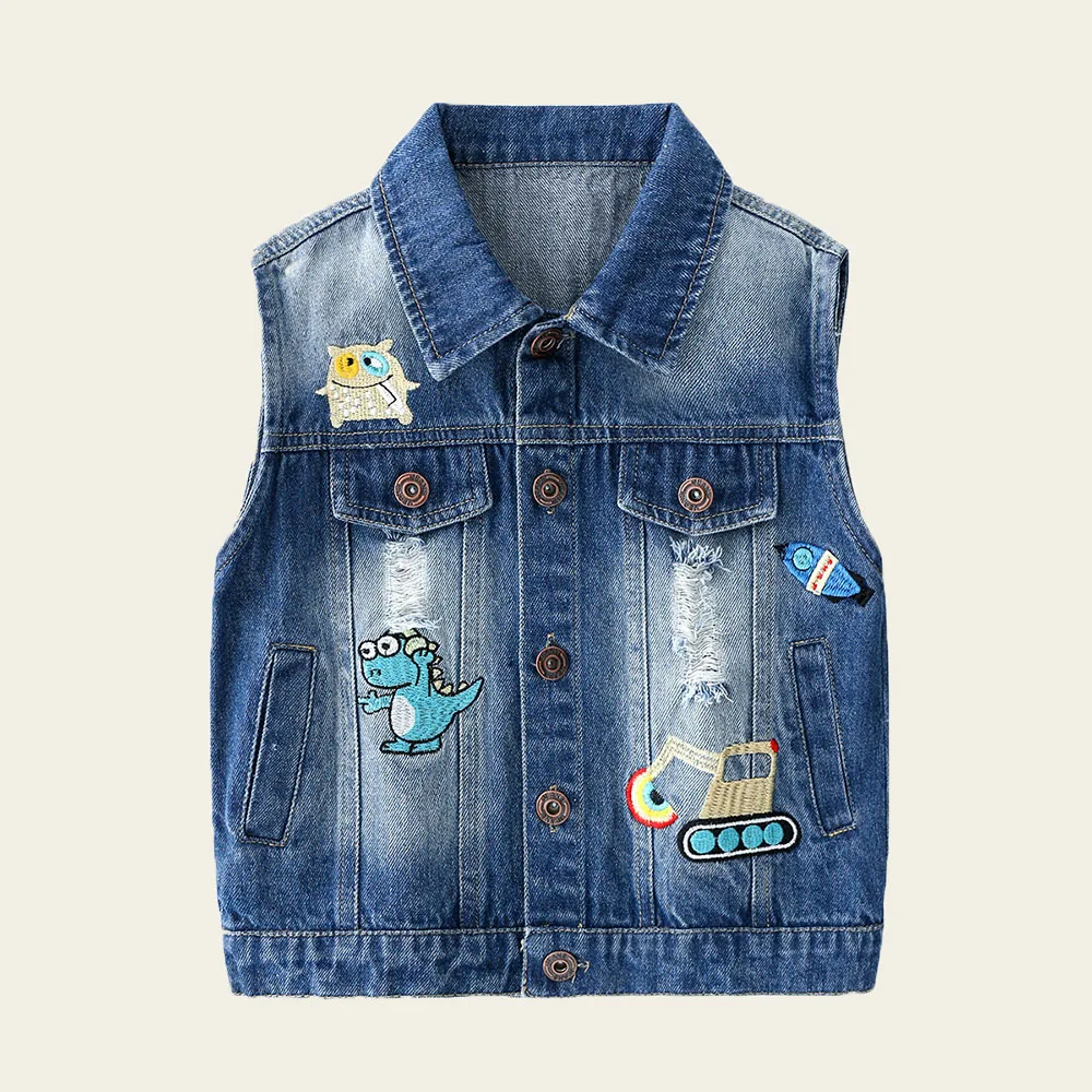 Children Loose Sleeveless Denim Vest Jacket Casual Jeans Streetwear Clothing Baby Boy Cartoon Embroidery Waistcoat Cowboy Coat
Children Loose Sleeveless Denim Vest Jacket Casual Jeans Streetwear Clothing Baby Boy Cartoon Embroidery Waistcoat Cowboy Coat