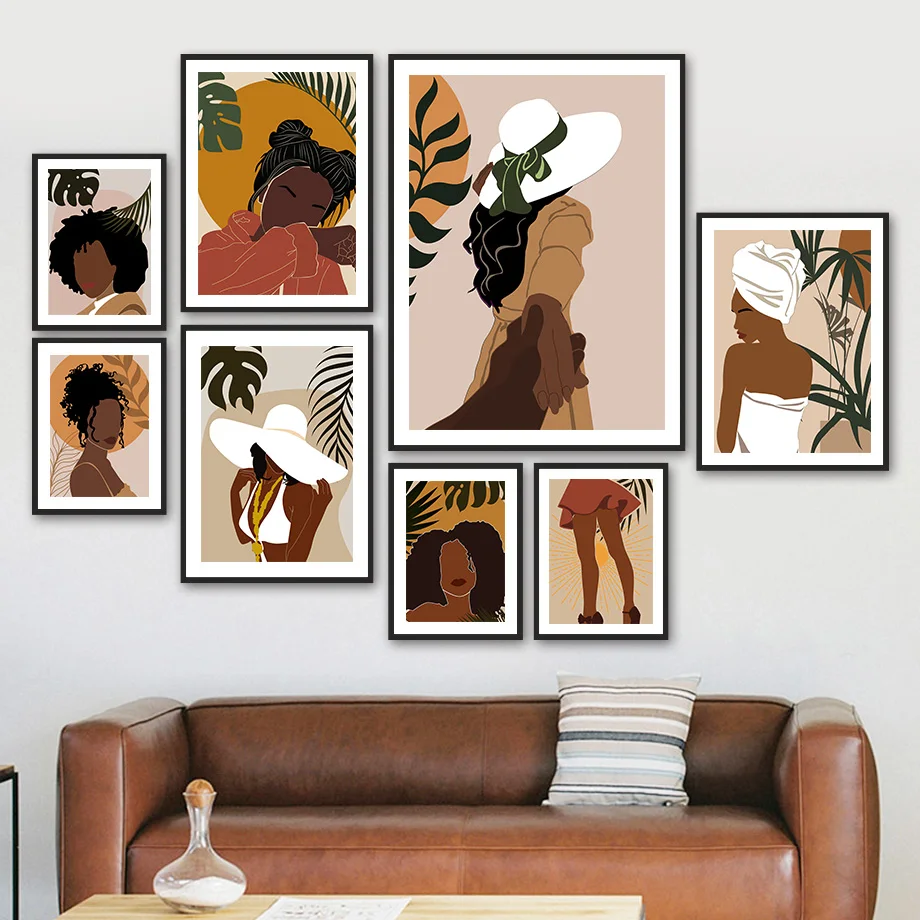 African Girl Monstera Leaf Sun Abstract Wall Art Canvas Painting Nordic Posters And Prints Wall Pictures For Living Room Decor
African Girl Monstera Leaf Sun Abstract Wall Art Canvas Painting Nordic Posters And Prints Wall Pictures For Living Room Decor