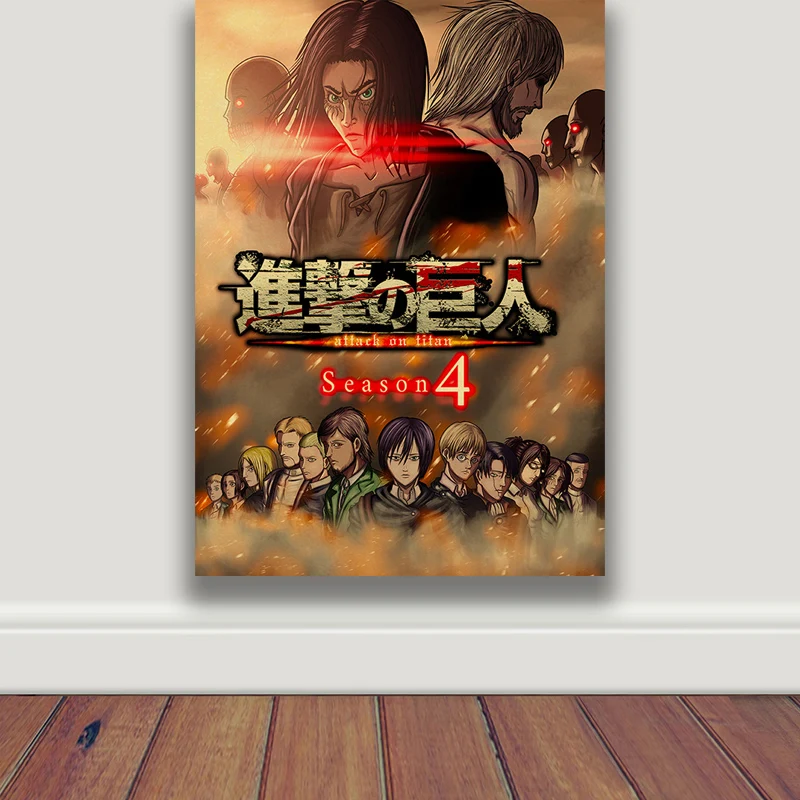 Japanese Classic Anime Attack on Titan Season 4 Poster Kraft Paper Prints and Posters Home Room Decor Art Wall Stickers
Japanese Classic Anime Attack on Titan Season 4 Poster Kraft Paper Prints and Posters Home Room Decor Art Wall Stickers