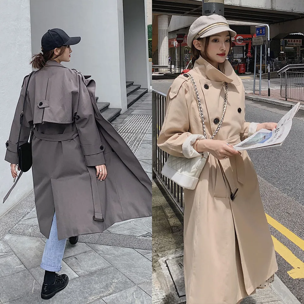 Korean 2020 Autumn Women's Mid-length Trench Coat Fashion Lapel Double-breasted Belt Office Lady Overcoat Ladies 16Q214
Korean 2020 Autumn Women's Mid-length Trench Coat Fashion Lapel Double-breasted Belt Office Lady Overcoat Ladies 16Q214