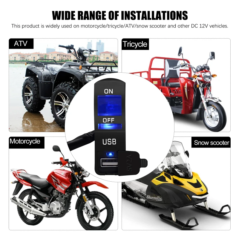 55cm Car USB Charger for Motorcycle Auto Truck ATV Boat 12V USB Socket Charger Power Adapter with LED Light Switch Car Charger
55cm Car USB Charger for Motorcycle Auto Truck ATV Boat 12V USB Socket Charger Power Adapter with LED Light Switch Car Charger