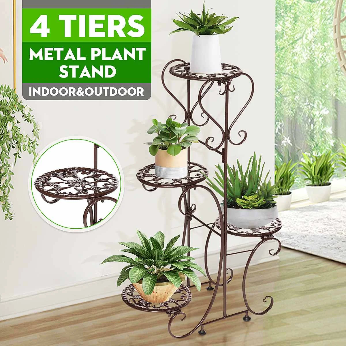 5 Potted Plant Stand Multiple Flower Pot Holder Shelves Planter Rack Storage Organizer Display for Indoor Garden Balcony
5 Potted Plant Stand Multiple Flower Pot Holder Shelves Planter Rack Storage Organizer Display for Indoor Garden Balcony