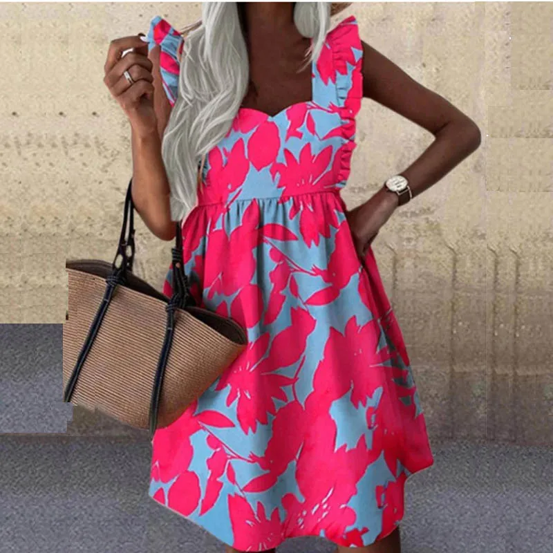2021 Summer Fashion Print Women Dress Casual Loose Oversized Ruffled A-Line Sundress Sleeveless Ruffle Beach Dresses Vestidos
2021 Summer Fashion Print Women Dress Casual Loose Oversized Ruffled A-Line Sundress Sleeveless Ruffle Beach Dresses Vestidos