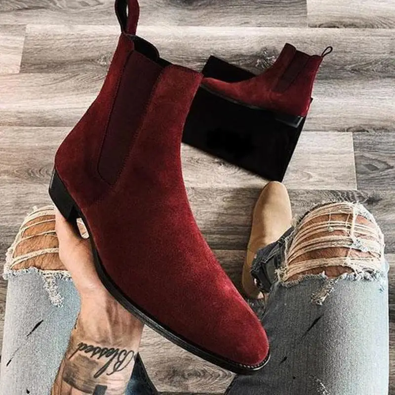 Men's Handmade Imitation Deerskin Boots Classic Retro Red Low-heeled Men's Party Boots HG358
Men's Handmade Imitation Deerskin Boots Classic Retro Red Low-heeled Men's Party Boots HG358