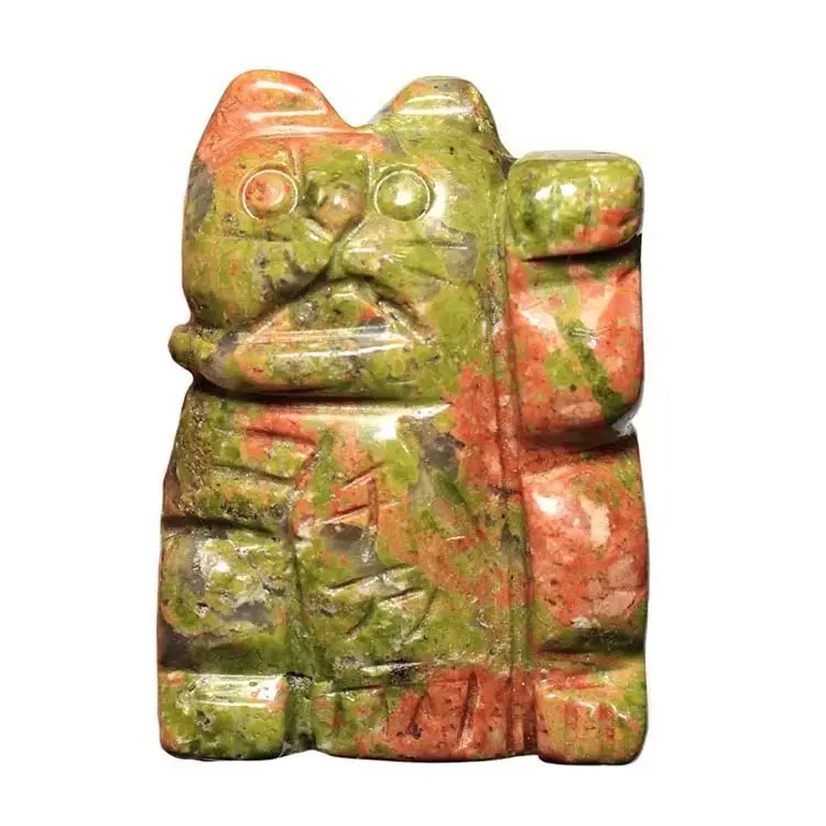 MOKAGY Hand Carved Natural Green Epidote Quartz Stone Crystal cat Statue 2 Inch 1pc
MOKAGY Hand Carved Natural Green Epidote Quartz Stone Crystal cat Statue 2 Inch 1pc