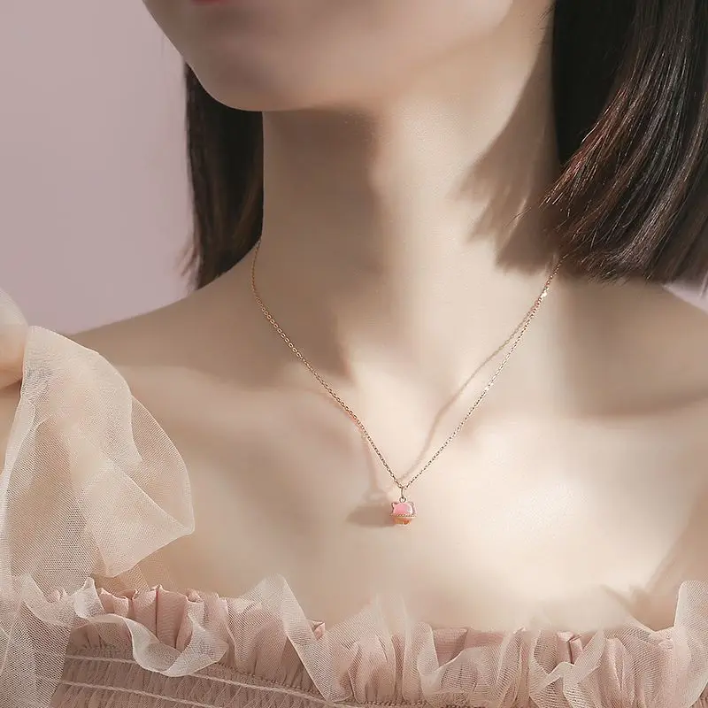 Luxury New Lucky Cat Bell Necklace Female Sterling Silver Clavicle Chain Creative Animal Forest Sweet Pendant
Luxury New Lucky Cat Bell Necklace Female Sterling Silver Clavicle Chain Creative Animal Forest Sweet Pendant