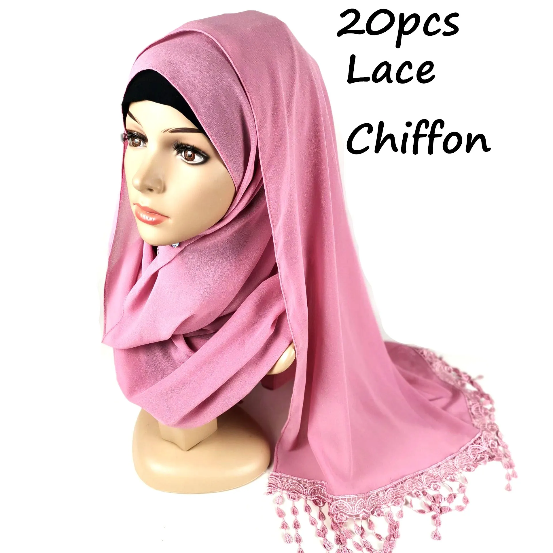 

H28 20 шт высокое качество кружева шифон шарф/шарфы шаль Хиджаб обертывание мусульманский хиджаб можно выбрать цвета