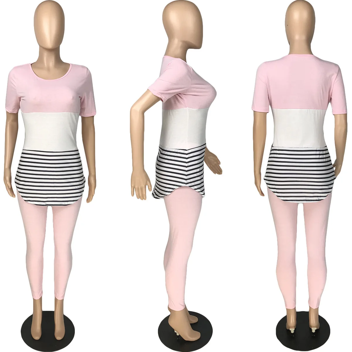 Solid Color Patchwork Striped T-Shirt & Trousers New Autumn Women Suit Hot Style Model European and American 2 Piece Set
Solid Color Patchwork Striped T-Shirt & Trousers New Autumn Women Suit Hot Style Model European and American 2 Piece Set