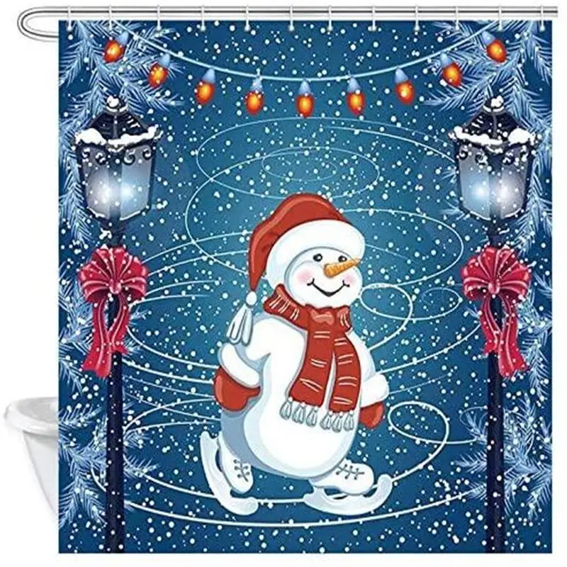 Blue Christmas Shower Curtains Winter Snowman Holiday Season Snowflake Xmas Tree Pine Branches Cloth Bath Curtain Bathroom Decor
Blue Christmas Shower Curtains Winter Snowman Holiday Season Snowflake Xmas Tree Pine Branches Cloth Bath Curtain Bathroom Decor