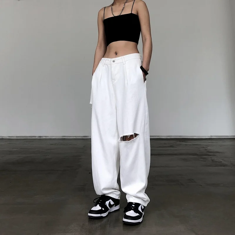 HOUZHOU Y2K Baggy Jeans Women Grunge Streetwear White High Waist Denim Pants Oversize Hollow Out Wide Leg Trousers For Female
HOUZHOU Y2K Baggy Jeans Women Grunge Streetwear White High Waist Denim Pants Oversize Hollow Out Wide Leg Trousers For Female