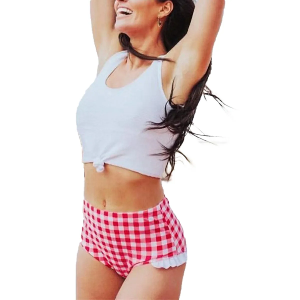 2020 Women Sexy Solid Color Crop Top Bathing Suit Two-piece Ruffle Plaid High Waist Bikini Set Beachwear Ladies Swimming Costume
2020 Women Sexy Solid Color Crop Top Bathing Suit Two-piece Ruffle Plaid High Waist Bikini Set Beachwear Ladies Swimming Costume