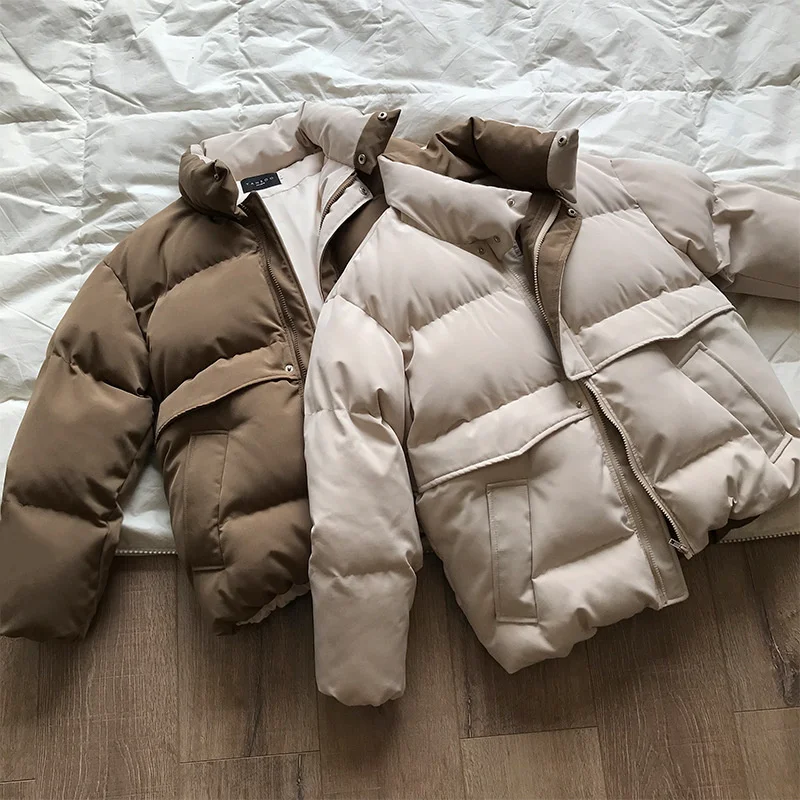 Ladies Winter Solid Cotton Down Jacket Women Oversize Loose Coat Stand Collar Thick Warm Causal Chic Short Snow Parkas 2021 New
Ladies Winter Solid Cotton Down Jacket Women Oversize Loose Coat Stand Collar Thick Warm Causal Chic Short Snow Parkas 2021 New