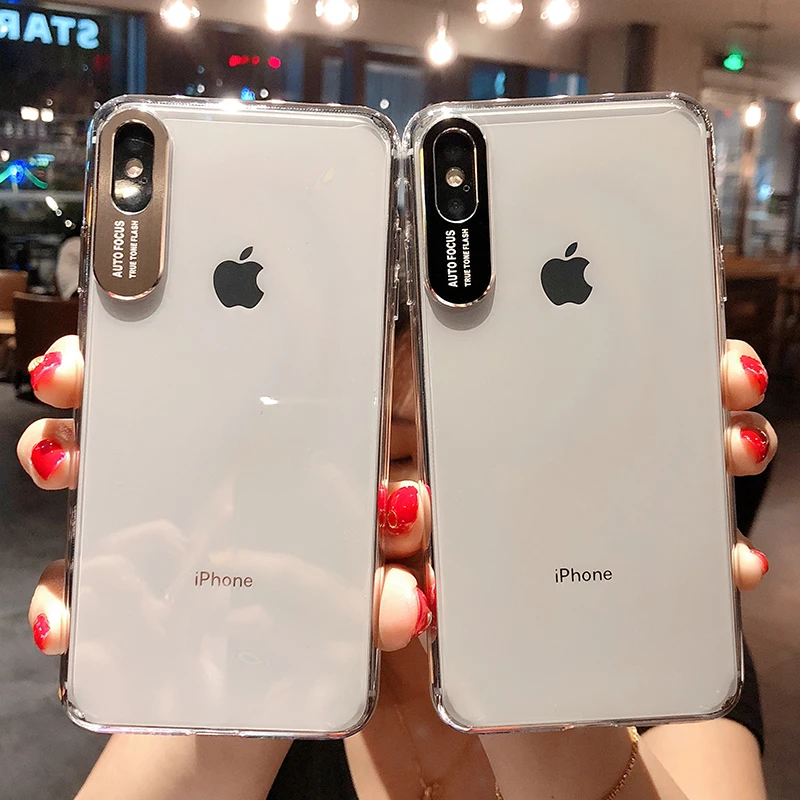 Чехлы с металлическими линзами и надписью защита для iPhone12 PRO MAX 11 XS Max XR 7 8 Plus мягкая