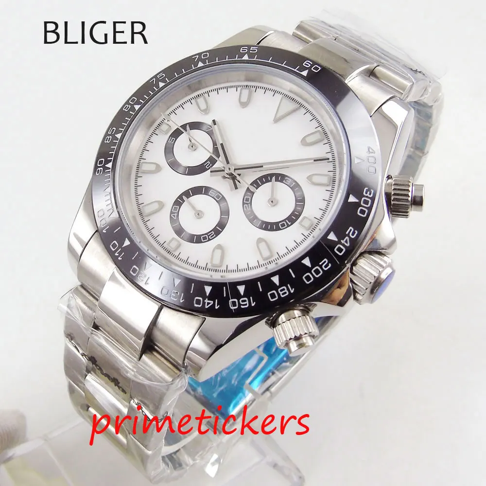 Automatic movement 39mm men's watch glass white nologo dial black bezel stainless steel strap polished case date and week
Automatic movement 39mm men's watch glass white nologo dial black bezel stainless steel strap polished case date and week