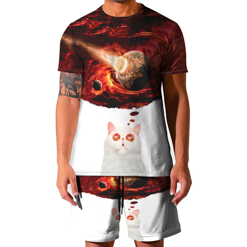 Summer Tees + Shorts 2 Piece Sets Mens 3D Fashion Half Star Sky Print 2021 New O-Neck T-shirt Beach Shorts Men Plus Size Set
Summer Tees + Shorts 2 Piece Sets Mens 3D Fashion Half Star Sky Print 2021 New O-Neck T-shirt Beach Shorts Men Plus Size Set